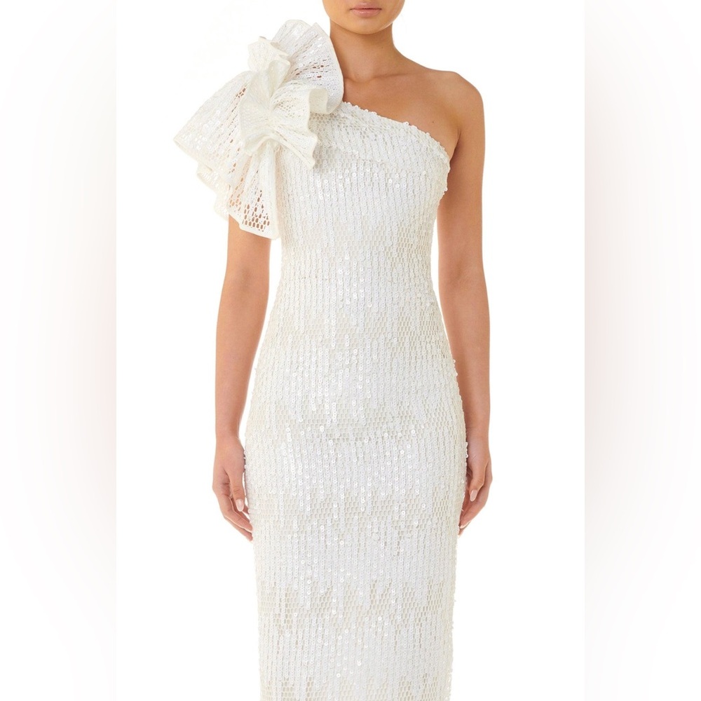 ELIYA THE LABEL 'Olivia' Sequin Midi Dress in White - Picture 5 of 9